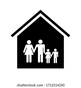 Work from home and stay with family at home vector icon isolated on white background