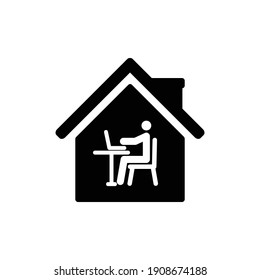 work at home stay home icon  sign lockdown icon quarantine 