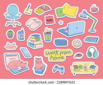 Work from home stickers pack