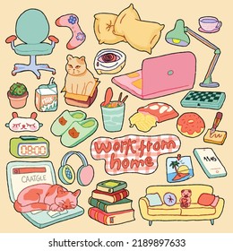 Work from home stickers pack