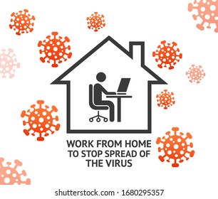 Work from home to stop spreadof the virus vector illustrations.