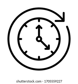 Work from home Time Table Concept, Wall Clock with Duty Hours Vector Icon design, Business Opening Timing Symbol on white background