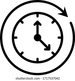 Work from home Time Table Concept, Wall Clock with Duty Hours Vector Icon design, Business Opening Timing Symbol on white background