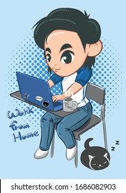 work from home vector background