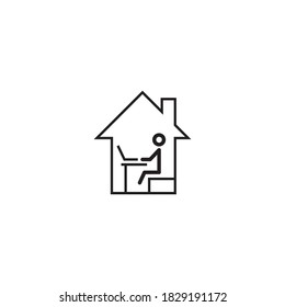 work from home vector icon design template