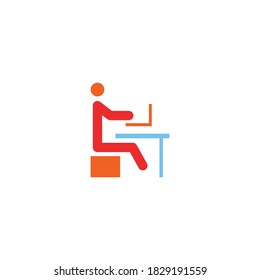 work from home vector icon design template