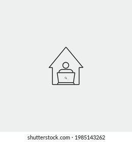 Work from home vector icon illustration sign