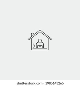 Work from home vector icon illustration sign