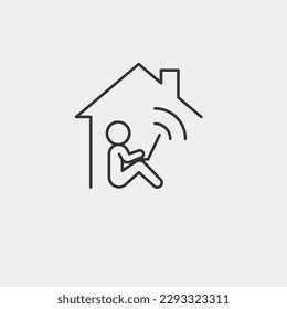 Work from home vector icon illustration sign