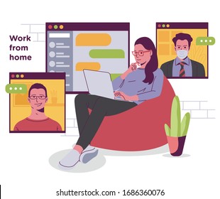 work from home Vector illustration