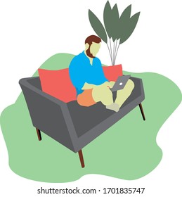 Work from Home vector illustration