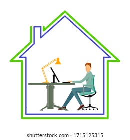 Work from home. - vector illustration