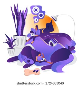 work from home vector illustration