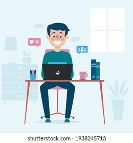 Work from home vector illustration