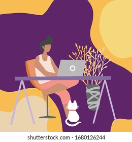 work from home vector illustration flat images