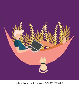 work from home vector illustration flat images