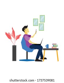 work from home. vector illustration in a flat style