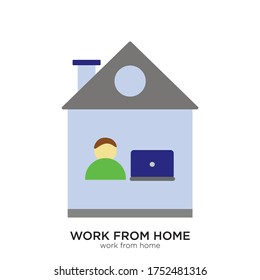 Work from home vector illustration flat design