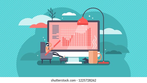 Work from home vector illustration. Stylized and abstract freelancer work with computer in cozy room. Flat example with job at empleyee own house or apartment without office workplace. Hipster feeling