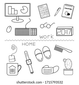 Work at home, vector isolation