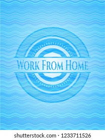 Work From Home water representation style badge.