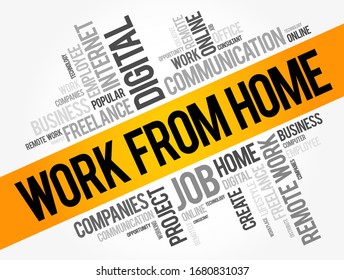 Work From Home word cloud, business concept background