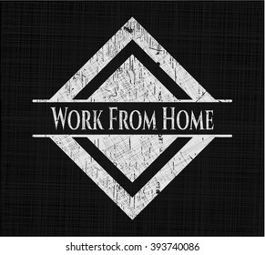 Trabajo desde casa escrito con textura de pizarra