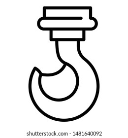 Work hook crane icon. Outline work hook crane vector icon for web design isolated on white background