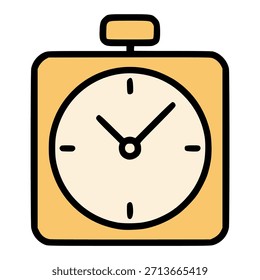 work hour time flat color vector illustration template design