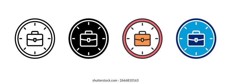 Work Hours Icon Set Multiple Style Collection