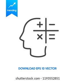 The work of the human brain. Glyph icon