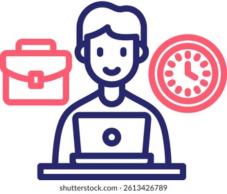 Work Icon Color Vector Illustration