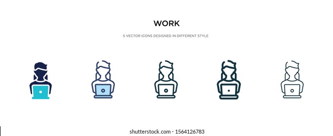 work icon in different style vector illustration. two colored and black work vector icons designed in filled, outline, line and stroke style can be used for web, mobile, ui