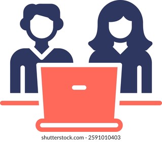 Work Icon Glyph Color Vector Illustration