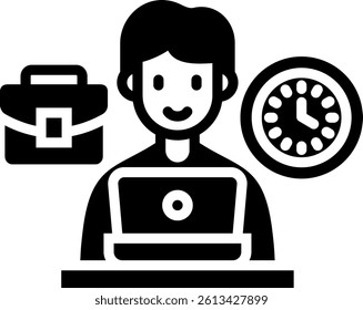 Work Icon Glyph Vector Illustration