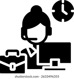 Ilustração do vetor de glifo do ícone de trabalho