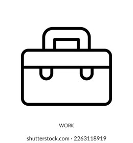 work icon. Line Art Style Design Isolated On White Background