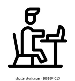 icono de trabajo o logotipo símbolo de signo aislado ilustración vectorial - iconos vectoriales de estilo negro de alta calidad
