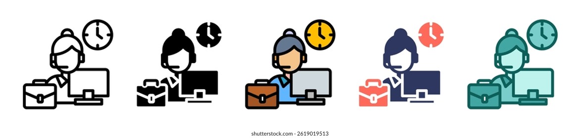 Work Icon Multiple Vector Illustration