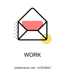 Work icon with pen on white background  illustration design.vector