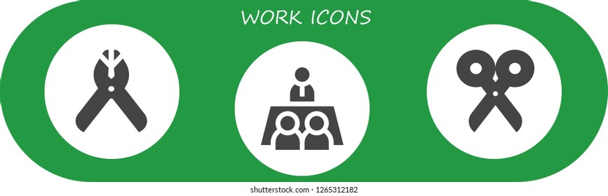 Work Icon Set 3 Filled Work Stock Vector (Royalty Free) 1265312182 ...