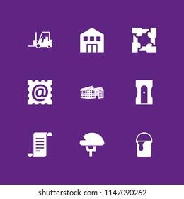 work icon set. at, helmet and building houses vector icon for graphic design and web