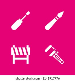 work icon set. construction, paint brush and wrench vector icon for graphic design and web