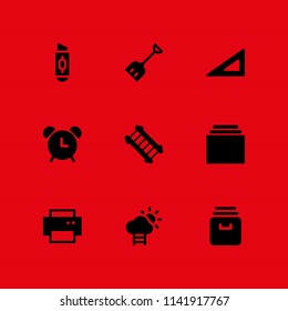 work icon set. cutter, archive and set square vector icon for graphic design and web