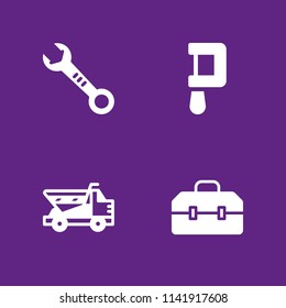 work icon set. dumper, wrench and toolbox vector icon for graphic design and web