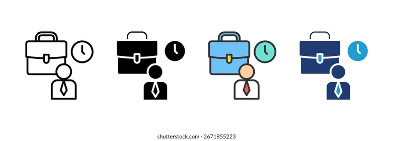 Ícone de Trabalho Definir Coleção de Vários Estilos