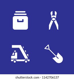 work icon set. shovel, stairs and archive vector icon for graphic design and web