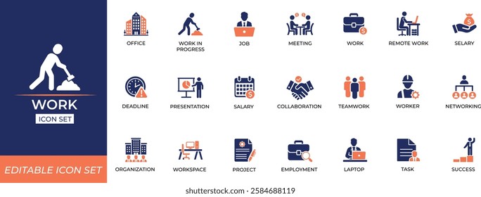 Work Icon Set - Vector Illustration