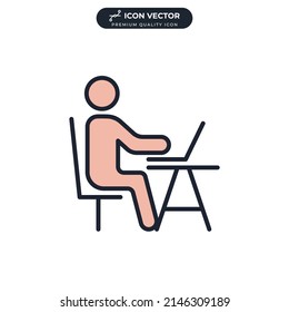 plantilla de símbolo de icono de trabajo para la ilustración vectorial de la colección de diseño gráfico y web