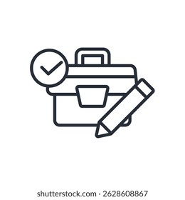 work icon. vector.Editable stroke.linear style sign for use web design,logo.Symbol illustration.